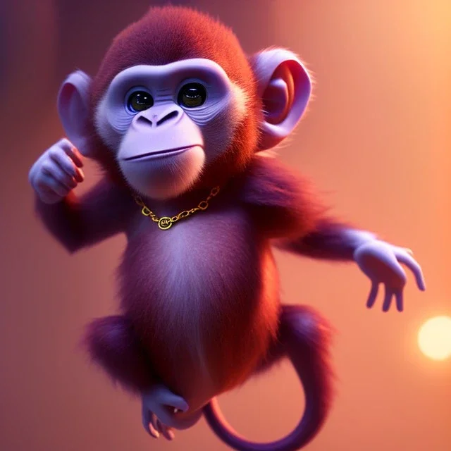 pixar style anamorphic cute monkey baby, gangsta gold neckless, full body, magenta puffer jacket , manila city backdrop, dramatic lighting, hyper-realistic, unreal engine 5, 16k. full detailed,