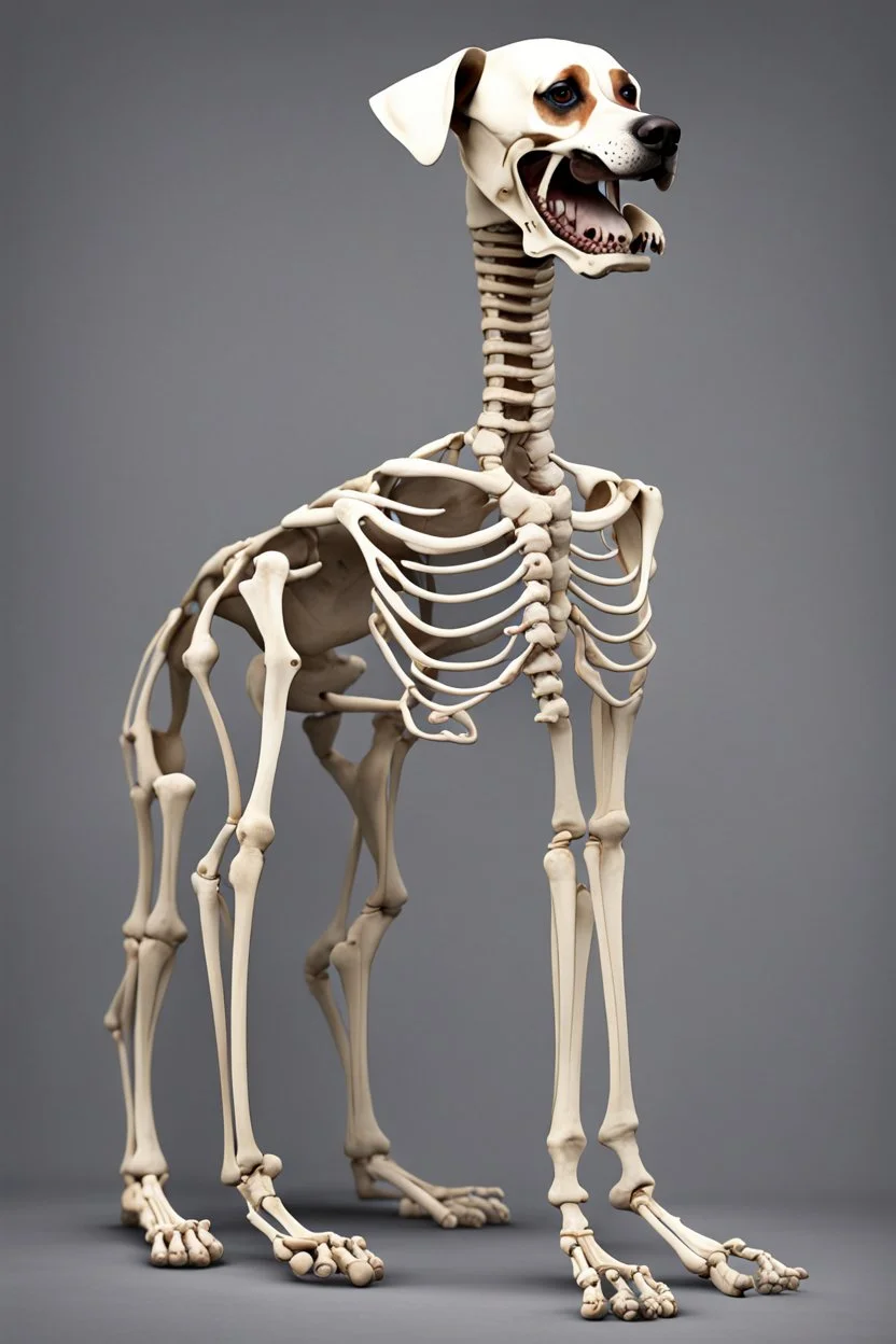 A dog's complete and perfect skeleton