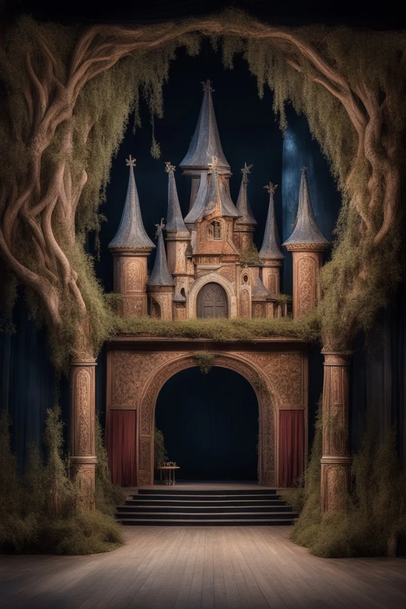 театральная сцена в славянском стиле сказок