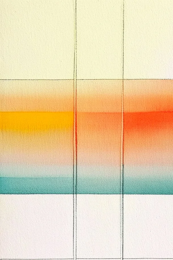 Abstract watercolour in the style of Agnes Martin. Pastel colours