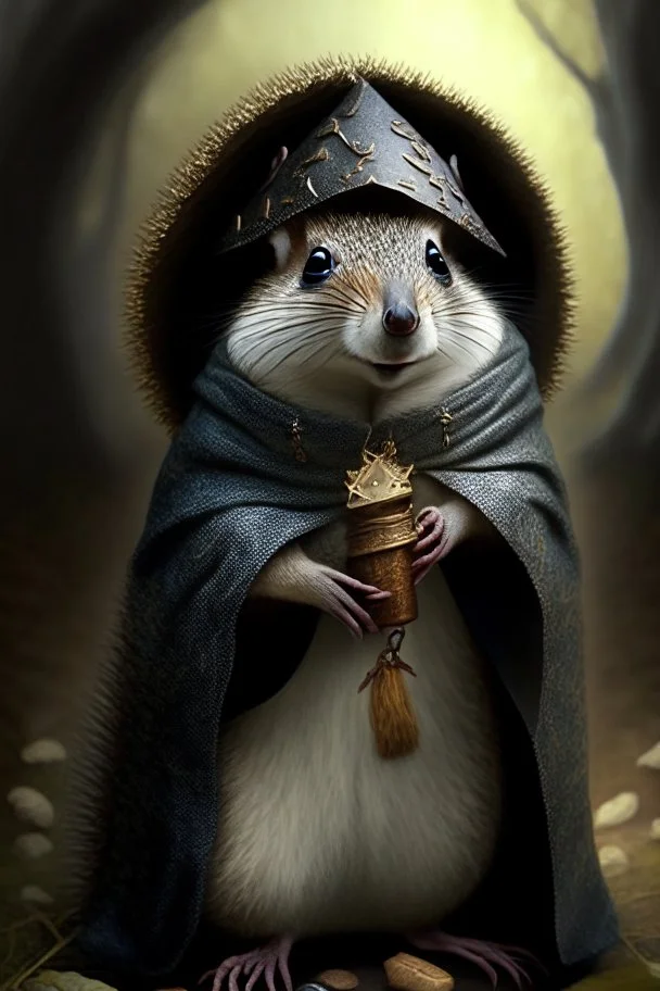 squirrel hedgehog mix being a cleric of death hood