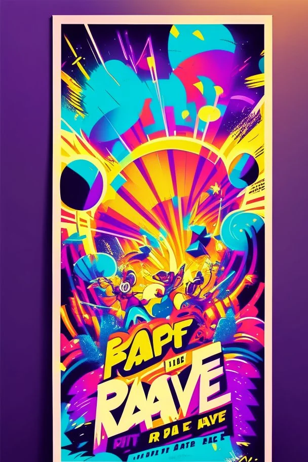 nostalgic Blast from the Past rave party poster cheerfull disney abstract