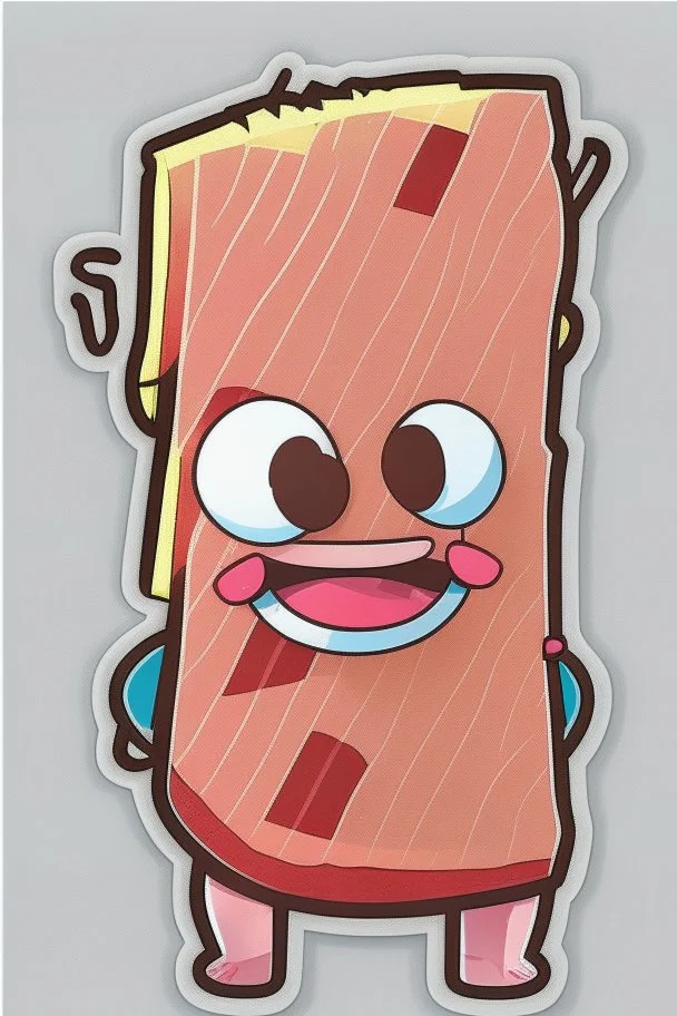 Bacon cute cartoon character sticker