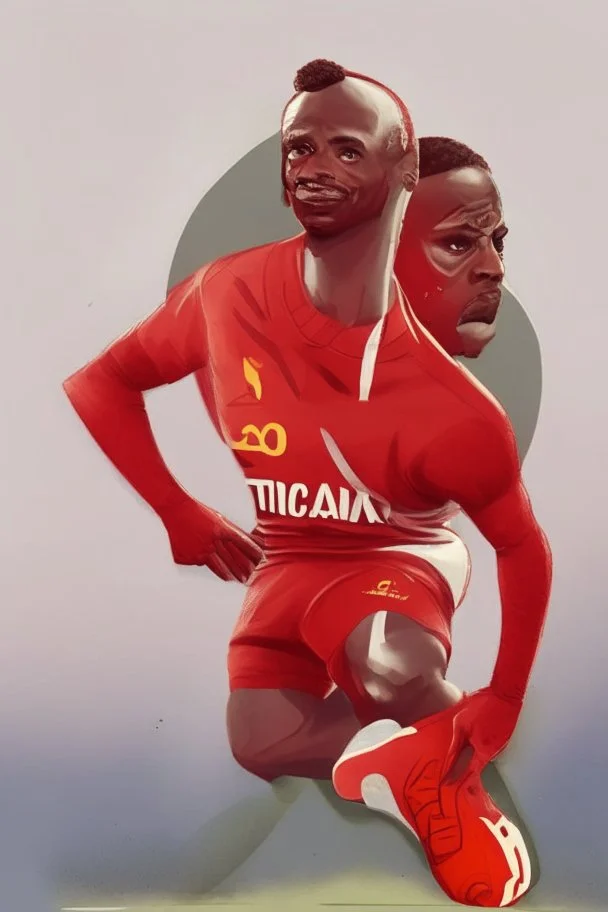 Sadio Mane Footballer cartoon 2d