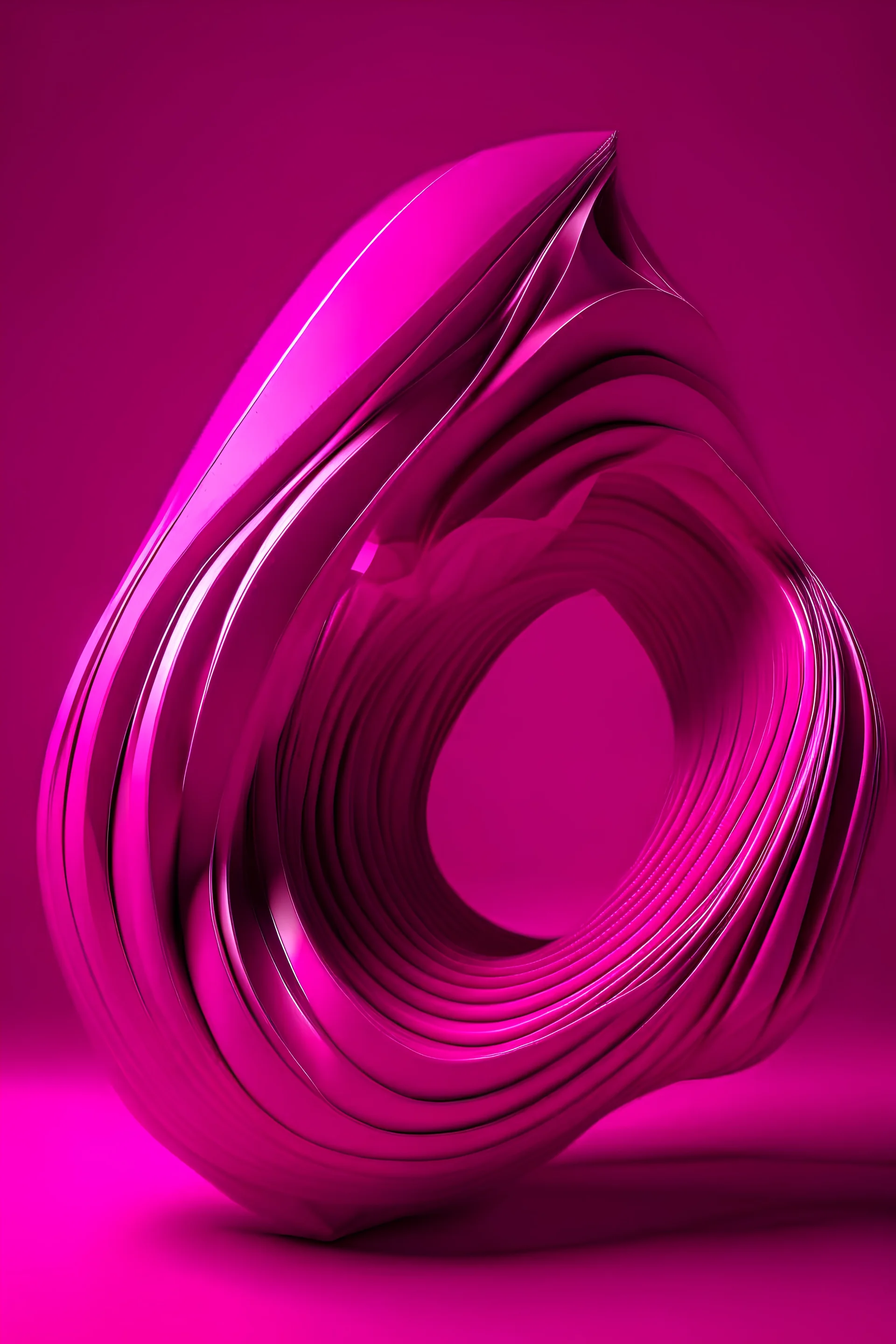 3d abstract space streamlined shape in magenta colors