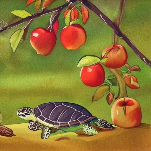 turtle and apple tree