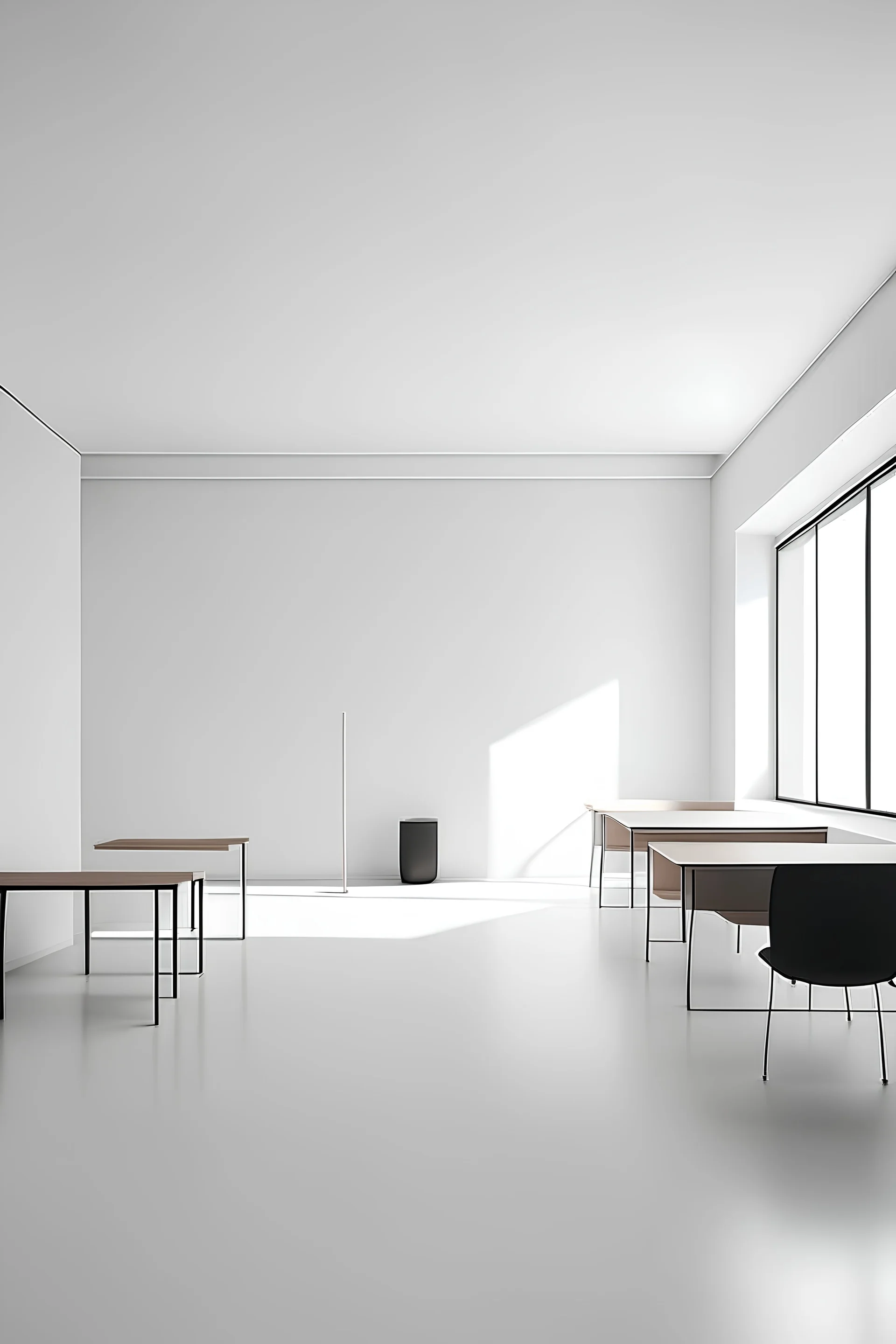 salón de clases al estilo minimalista