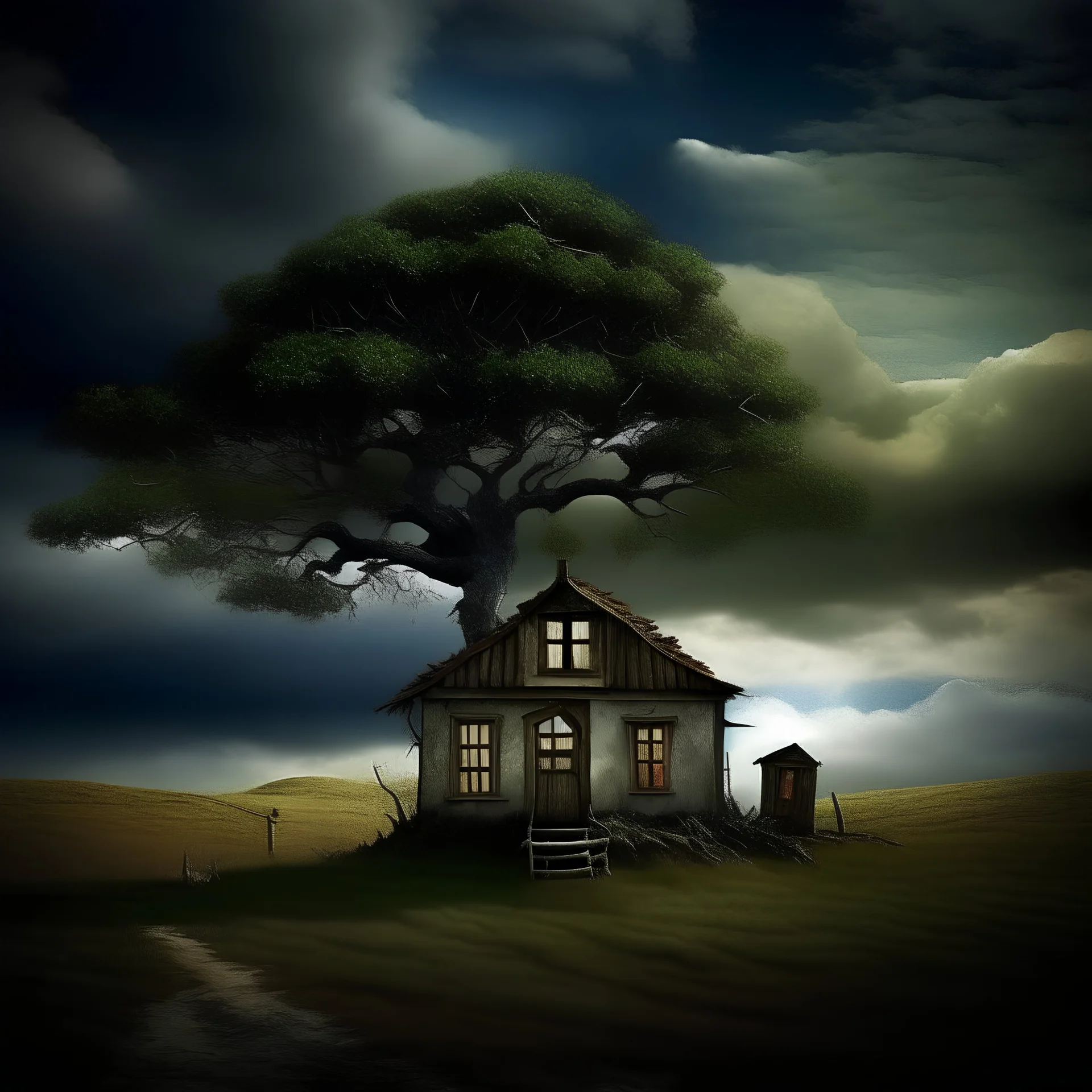 In the trap of time and the world, A small tree and a lonely house It is a masterpiece above all In the twists and turns of the small world He is waiting for Golyan to wake up in the morning Magnificent cloudy sky Full of hope and expectations There is no verse that he cannot sing And even in the dark of night He remembered its radiant light like the light of angels distant hands A house like the sun in an impossible life They are endlessly excited for the house From that single t