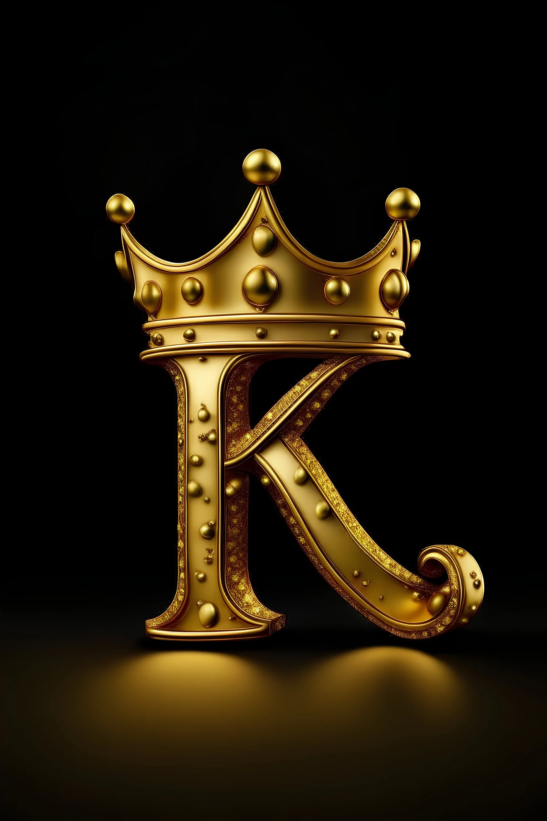 The k letter wearing a golden crown