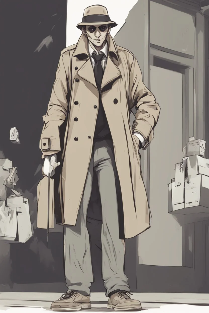 creepy guy with trench coat open