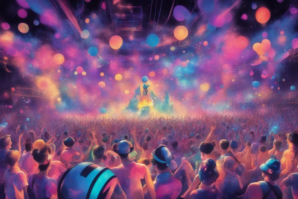 nostalgic Blast from the Past rave party cheerfull disney abstract