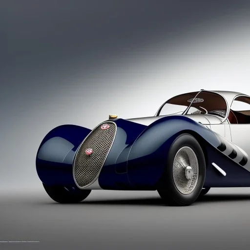 hyperrealism Drawing of '1936 Bugatti Type 57SC Atlantic', three quarter frontal aerial view, by gaston bussiere, greg rutkowski, yoji shinkawa, yoshitaka amano, tsutomu nihei, donato giancola, tim hildebrandt,oil on canvas, cinematic composition,Sharp detail,extreme detail,fit full head inside picture,16k