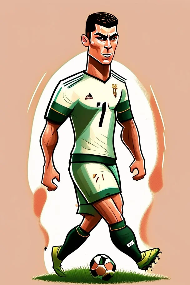 Cristiano Ronaldo Portuguese football player cartoon 2d