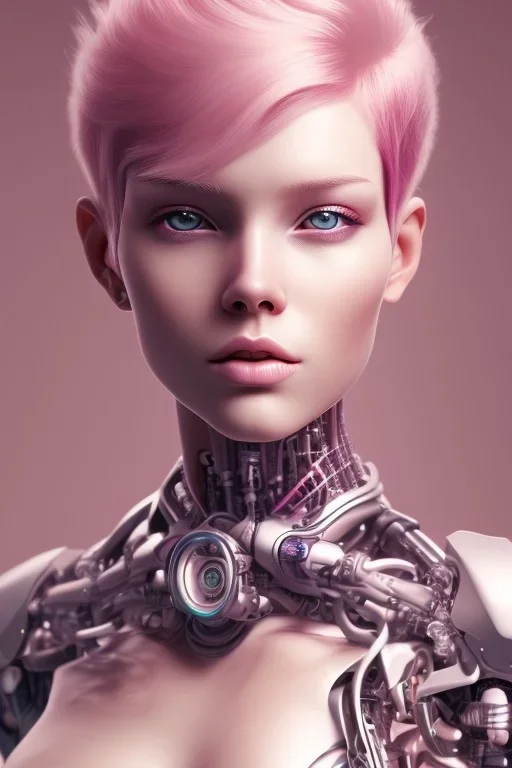 cyborg, pink hair,seven , perfekt, real, dream