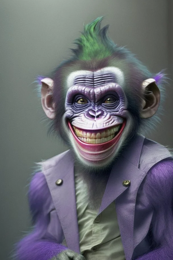 A picture of a cute ape in the form of a joker, a professional, high JPEG image