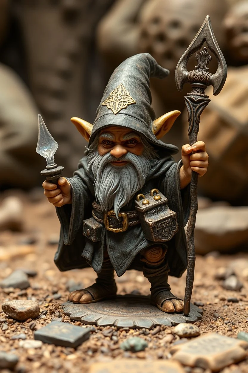 halfling hobbit priest thief, and Gnome half goblin invention, winning prize at gnome convention,