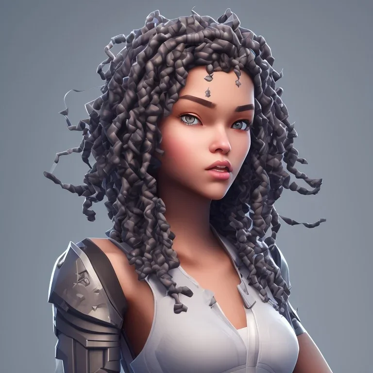 a skin fortnite of flora cherry black girl curly hair gray eyes