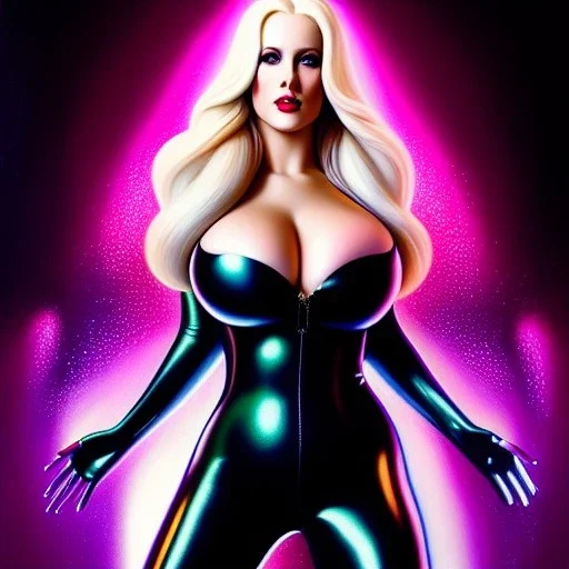 Ultra detailed fullbody Portrait in oil on canvas of beautiful busty Emma Frost, wearing skintight latex suit ,extremely detailed digital painting, extremely detailed face,crystal clear Big glowing eyes, mystical colors ,perfectly centered image, perfect composition, rim light, beautiful lighting,masterpiece,8k, stunning scene, raytracing, anatomically correct, in the style of robert e howard and Ken Kelley and Ohrai Noriyoshi and Simon Bisley and tomzj1