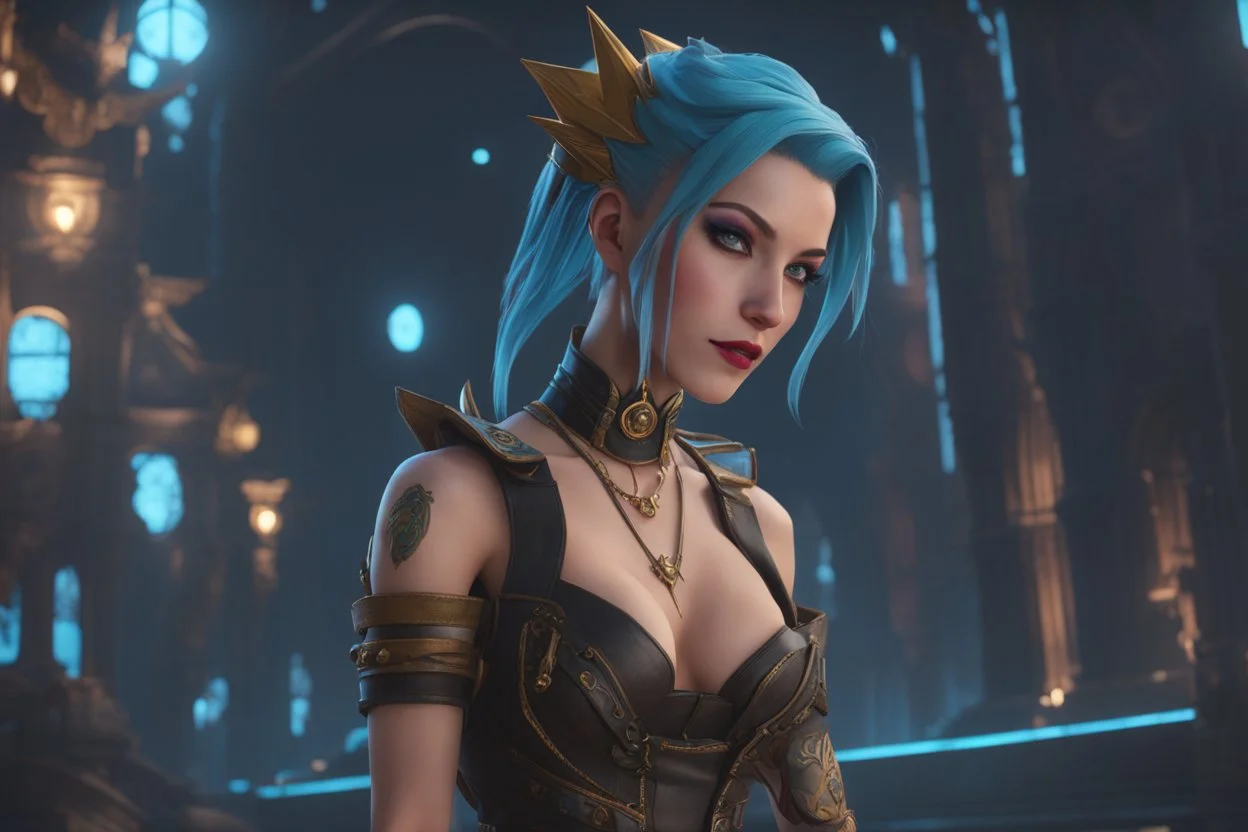 Jinx in 8k 3D animation artstyle, jinx model, arcane them, full body, intricate details, highly detailed, high details, detailed portrait, masterpiece,ultra detailed, ultra quality