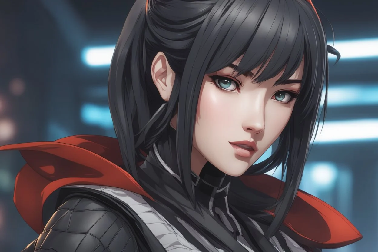 ronin Girl in 8k Afukuro anime artstyle , symbiote them, ronin costum, close picture, highly detailed, high details, detailed portrait, masterpiece,ultra detailed, ultra quality