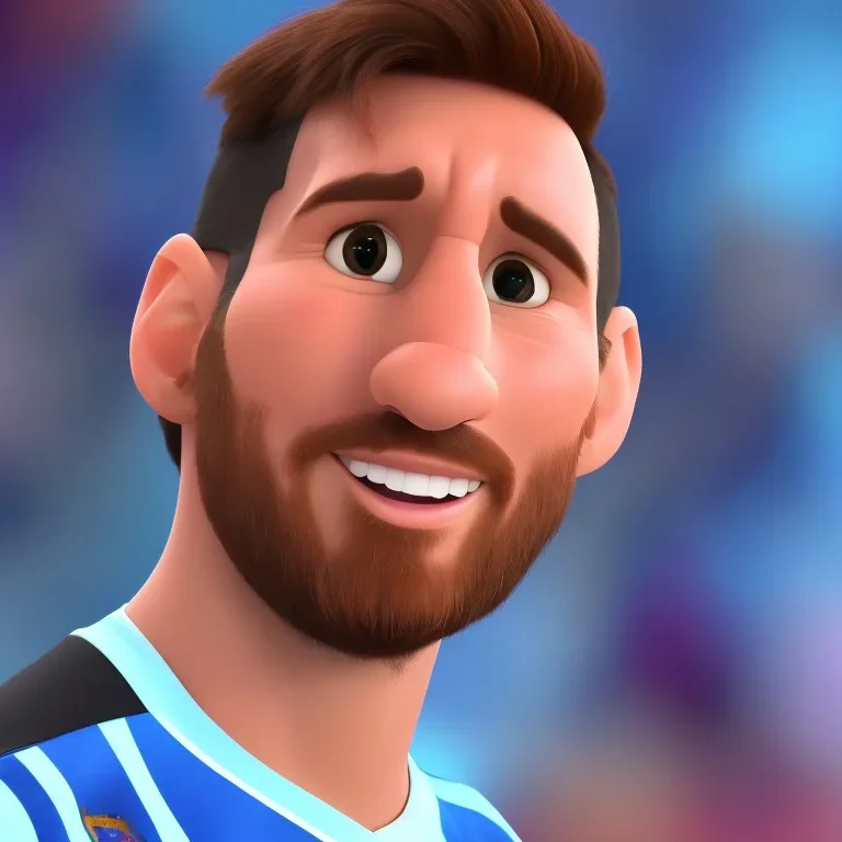 perfect face lionel messi happy, highly detailed, wearing Argentina