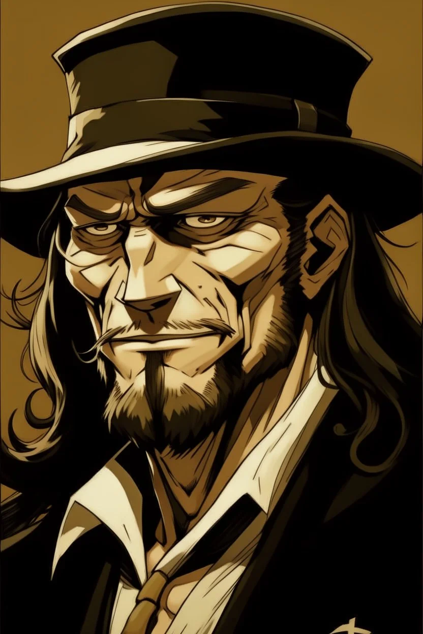 Portrait of Rob Lucci, from One Piece manga, Caravaggio style