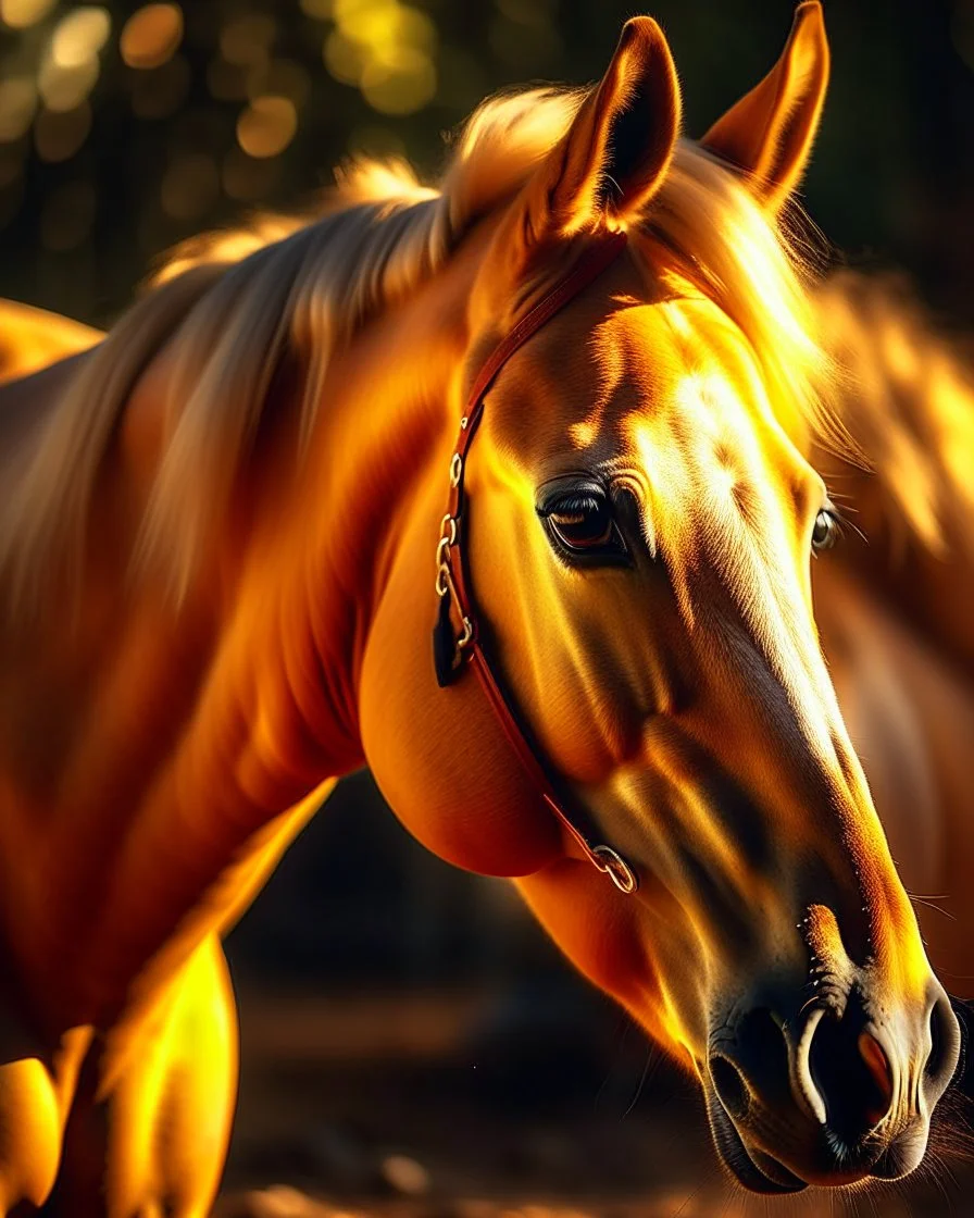 Horse palomino arte digital 8k