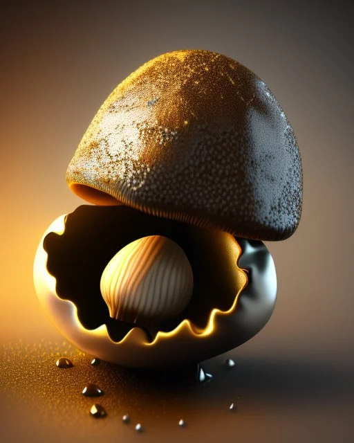 Fresh truffles mushroom. Realistic photo. HD. Glowing. 3d style