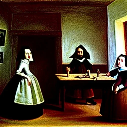 drawing of las meninas velazquez style