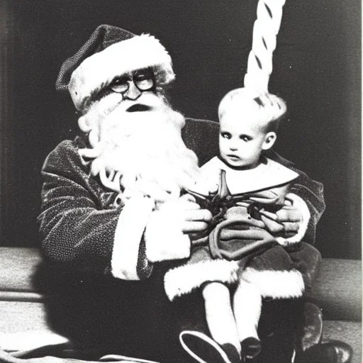 Father Christmas alien old photo