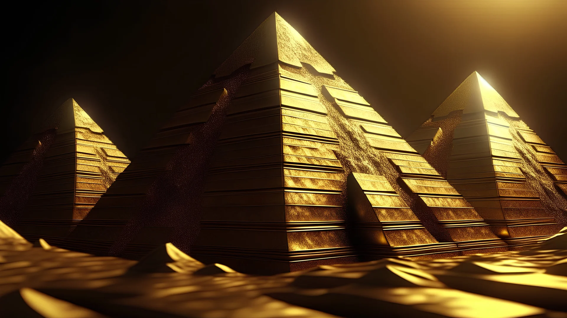realistic pyramids art style detailed 4k ultra gold