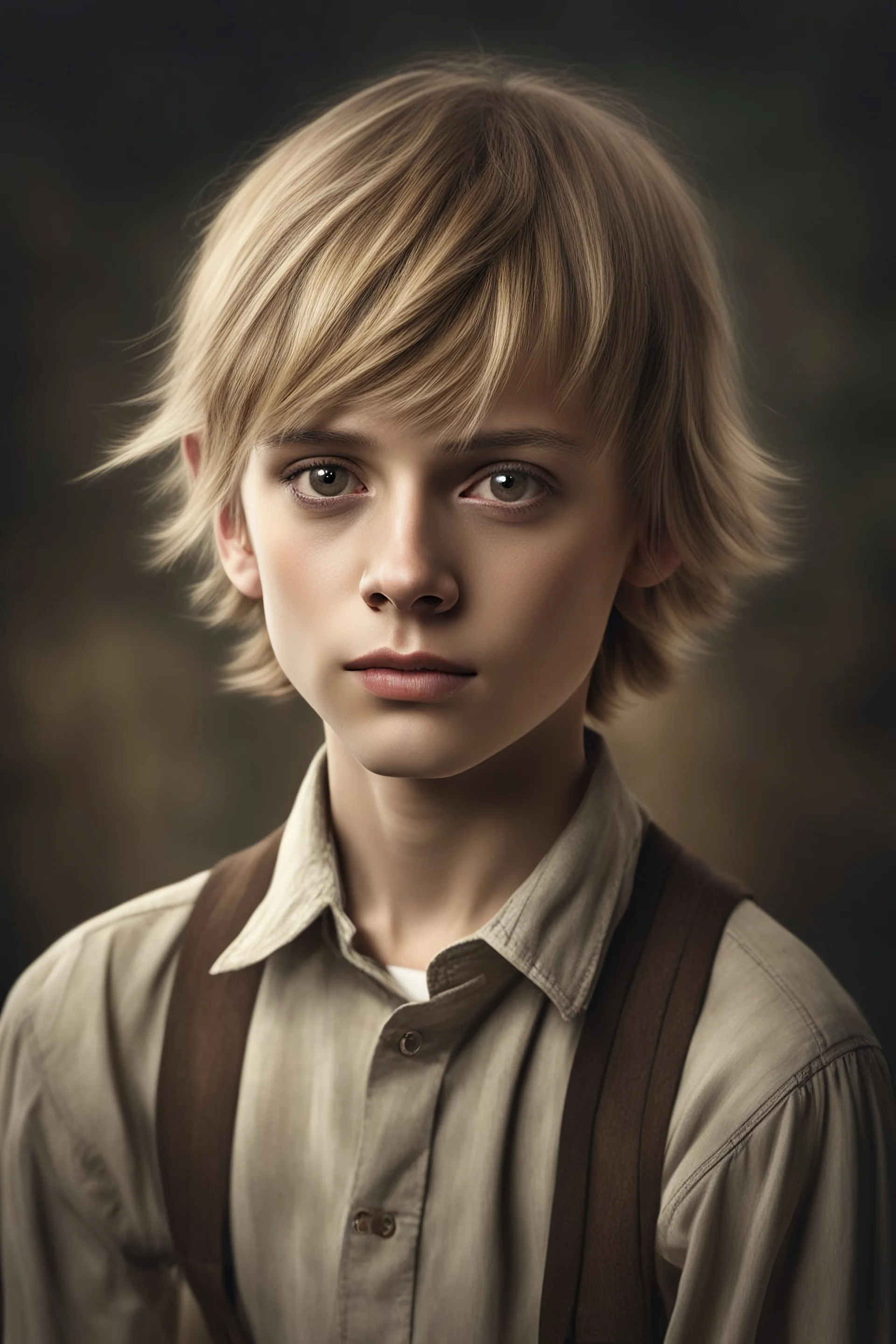 realistic stock photo, Realism engine, General Fast V2 (Flux), Create a realistic image of an 18-year-old Pinocchio with long, straight blonde hair, the bangs cut straight across the forehead, hazel eyes, a plump chest, Professional Photograph in the style of Ansel Adams, 4k, 8k, 16k, 32k. 100k UHD