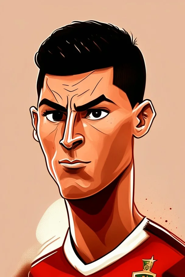 Cristiano Ronaldo Portuguese football player cartoon 2d