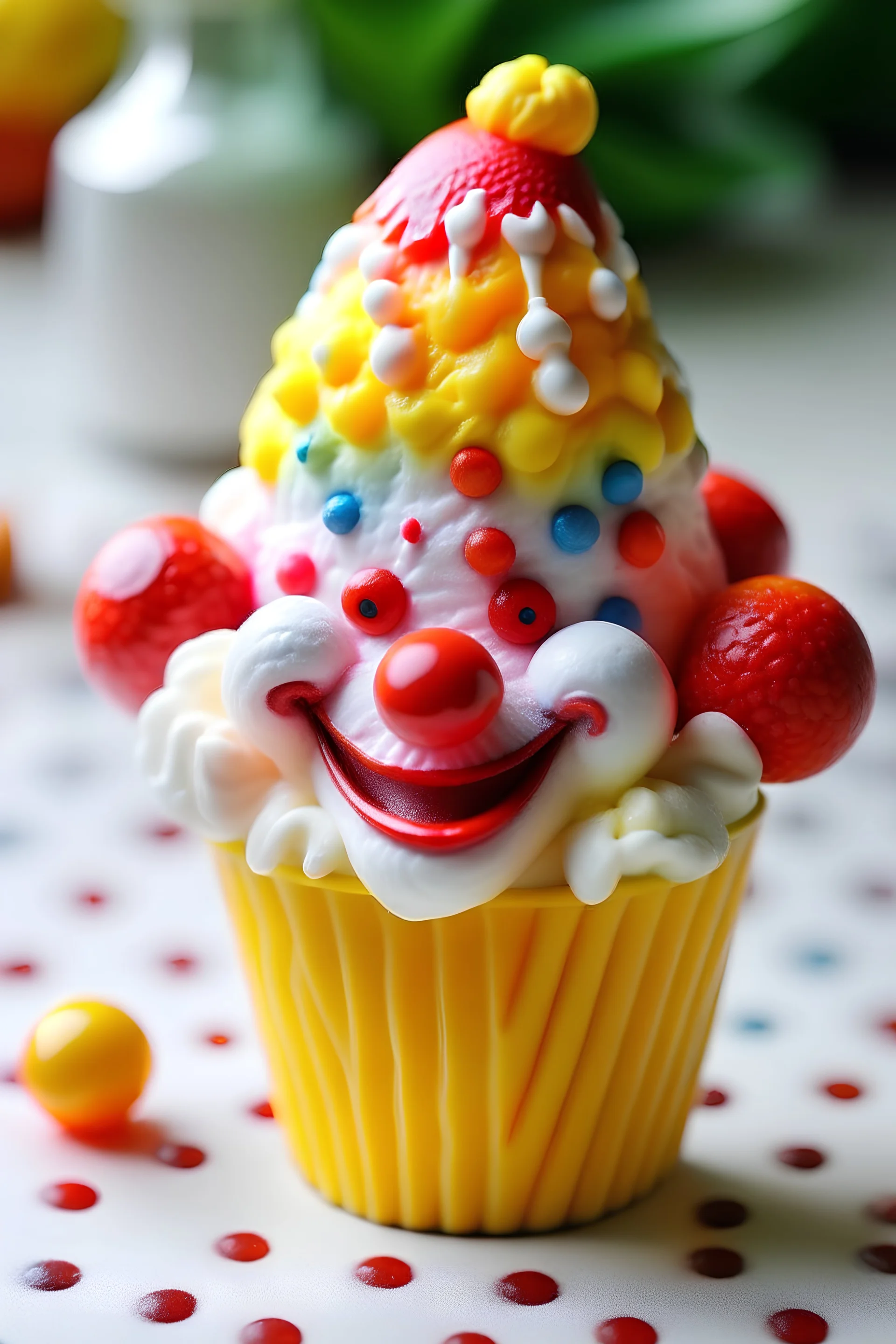 helado en forma de payaso feliz