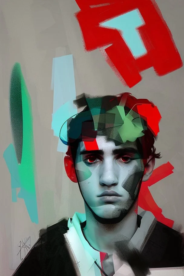 Abstract art lonely boy