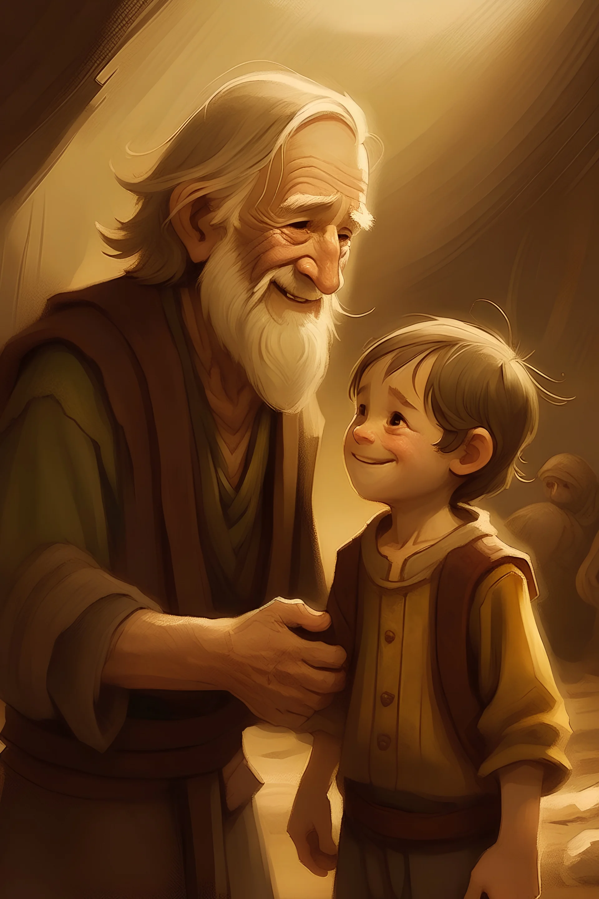 approaching. With a warm smile, he welcomed Noah into his world. The unlikely bond between the old man and the little boy began to form.