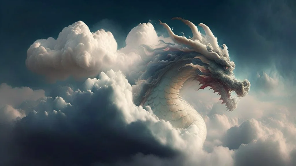 dragon in a big cloud