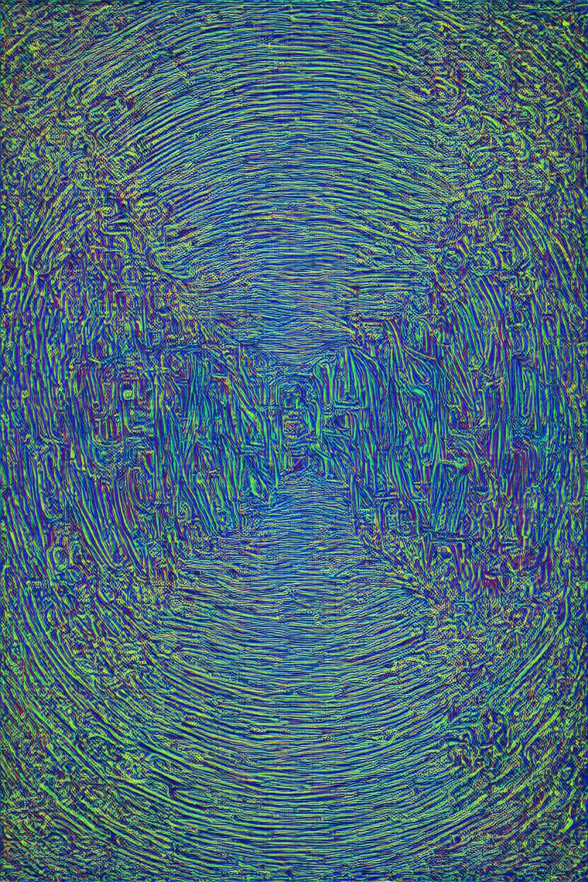 loops of craving and emptiness; neo-surrealistic optical art