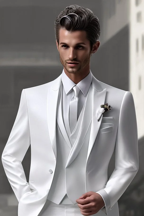 Men's wedding suit for music lovers Photorealistic