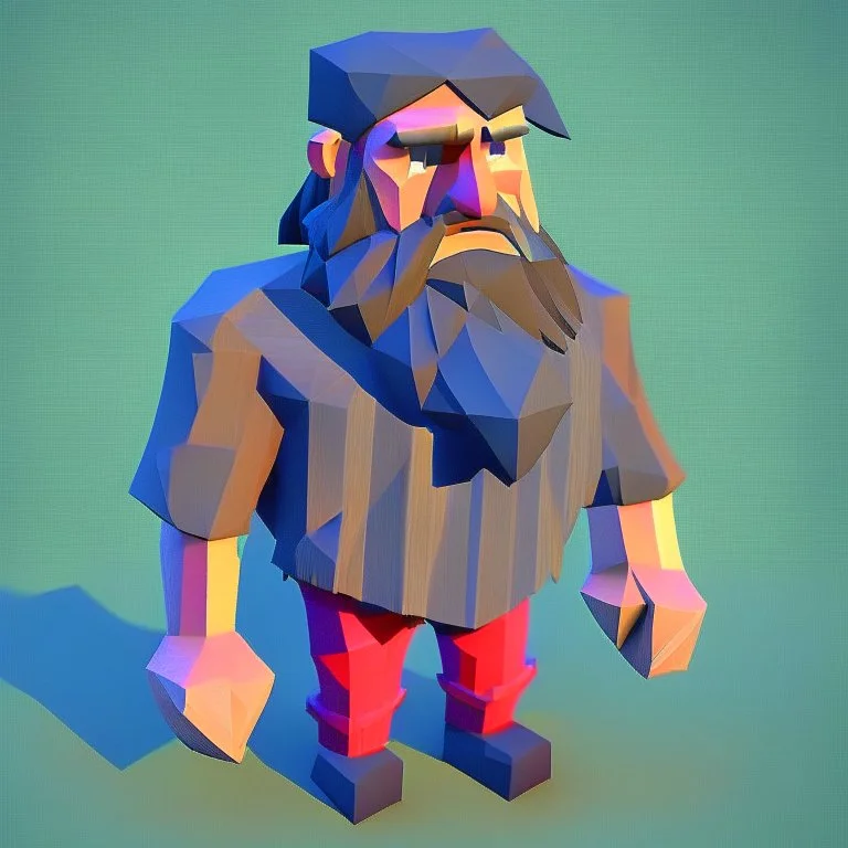 low poly lumberjack