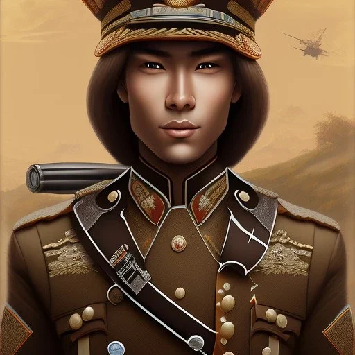 General army asian brown skin