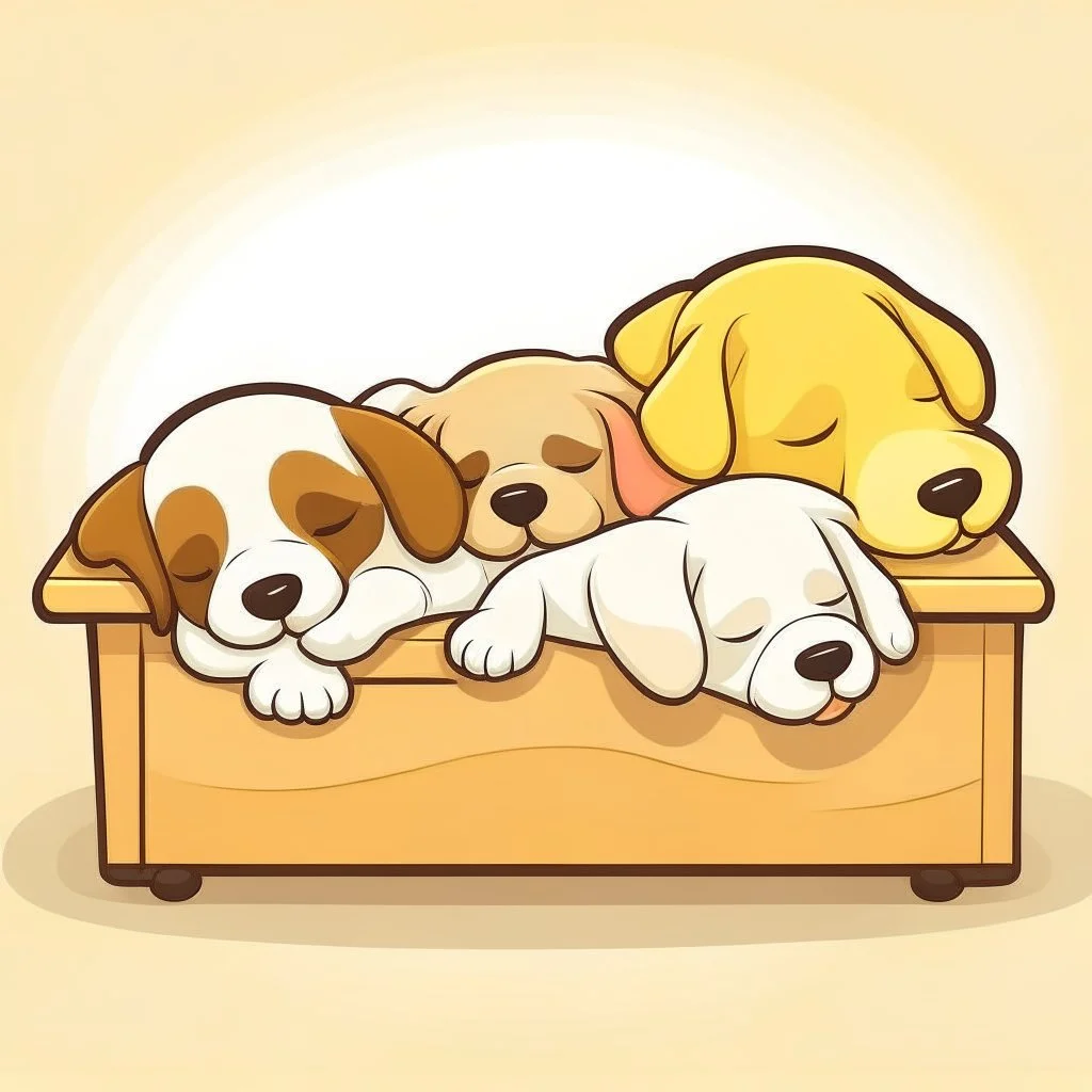 puppies sleeping cartoon