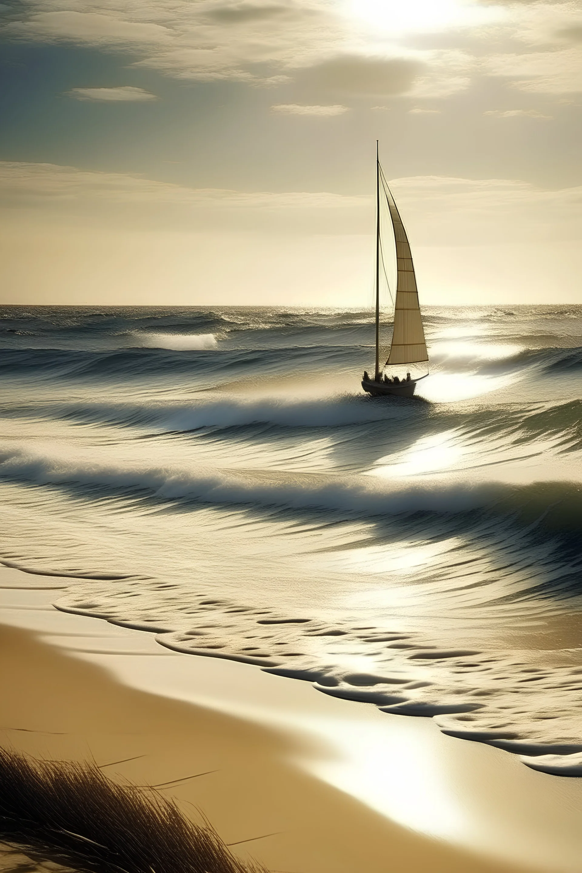 sand düne Meer sonne wellen Segelboot