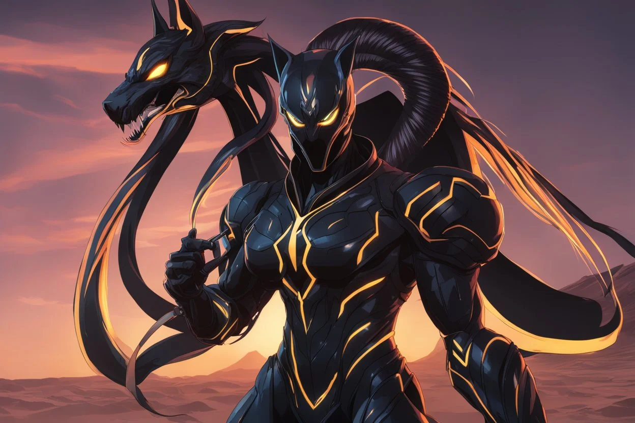 venom girl in 8k solo leveling shadow artstyle, anubis them, neon effect, full body, Desert, intricate details, highly detailed, high details, detailed portrait, masterpiece,ultra detailed, ultra quality