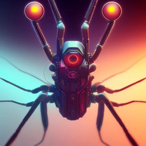 cyberpunk spider, ultra realistic, intricate details, ultra highly detailed, shiny, smooth, studio quality, octane render, Surrealism, Triadic colour scheme,glow-stick, ambient lighting,nightclub lighting, polaroid, 100mm, --ar 1:1 --v4