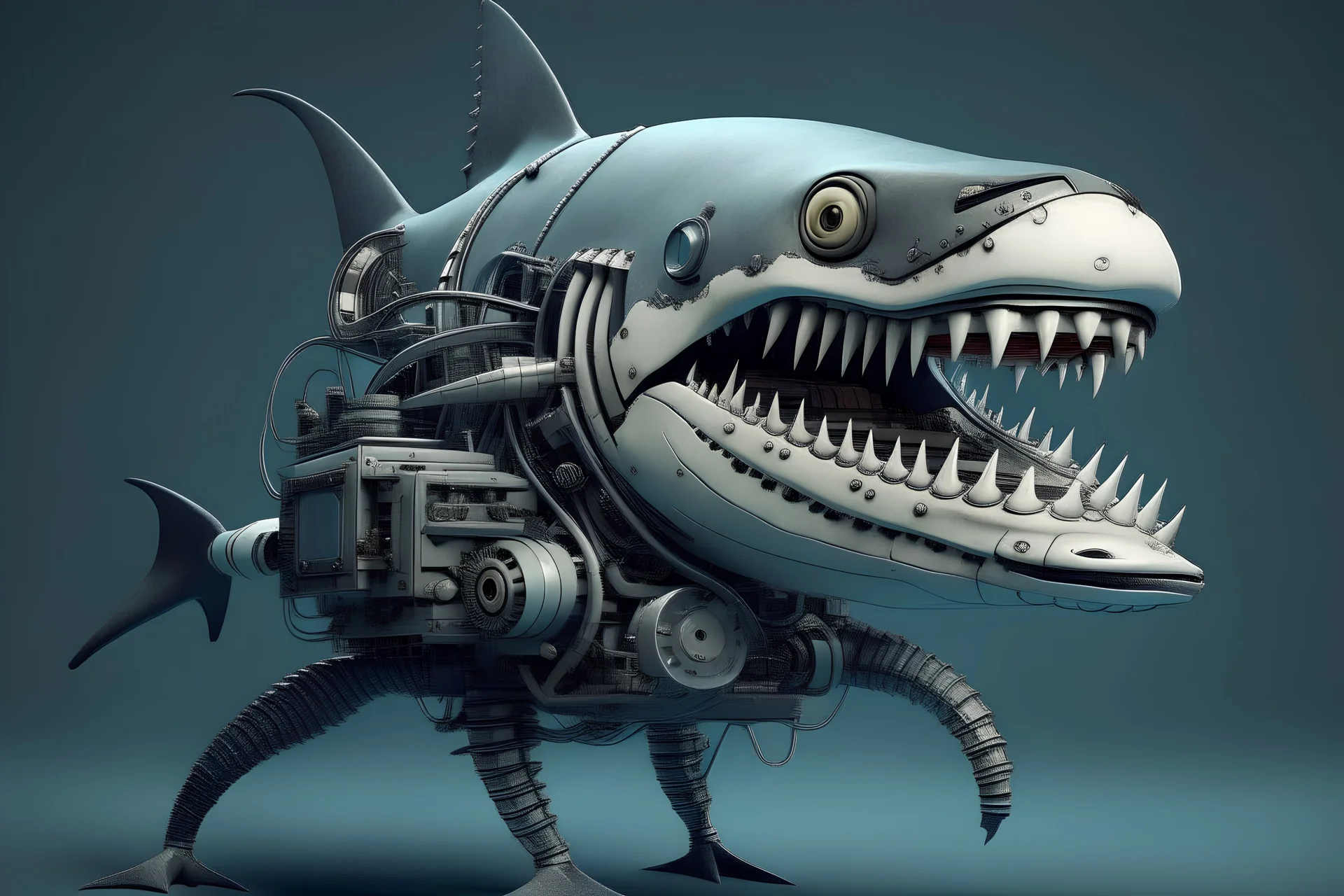 Scary Large Robotic White Shark Model – mcsdino