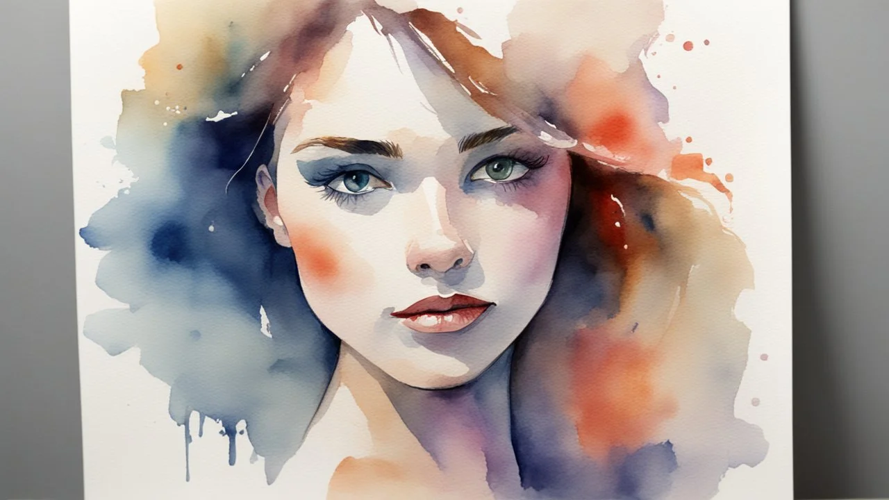 woman watercolor