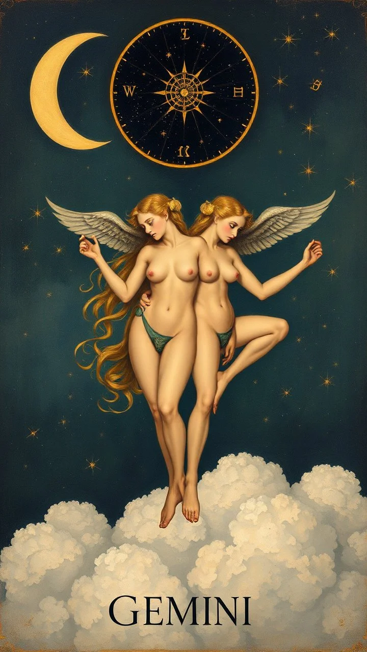 Bosch painting style , Zodiac signs pictures of Gemini