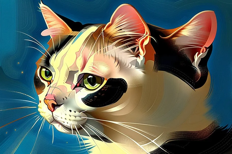 Portrait of a cat by Van Gogh