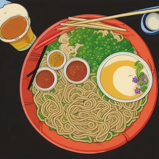 ramen with beer drink